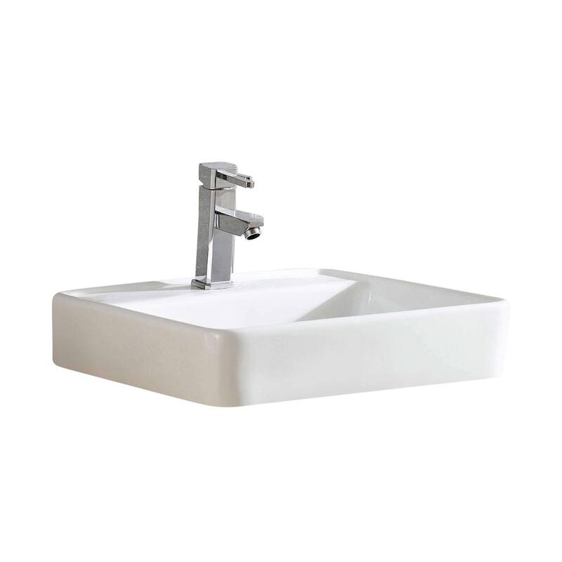 Fine Fixtures White Vitreous China Large Square Vessel Sink