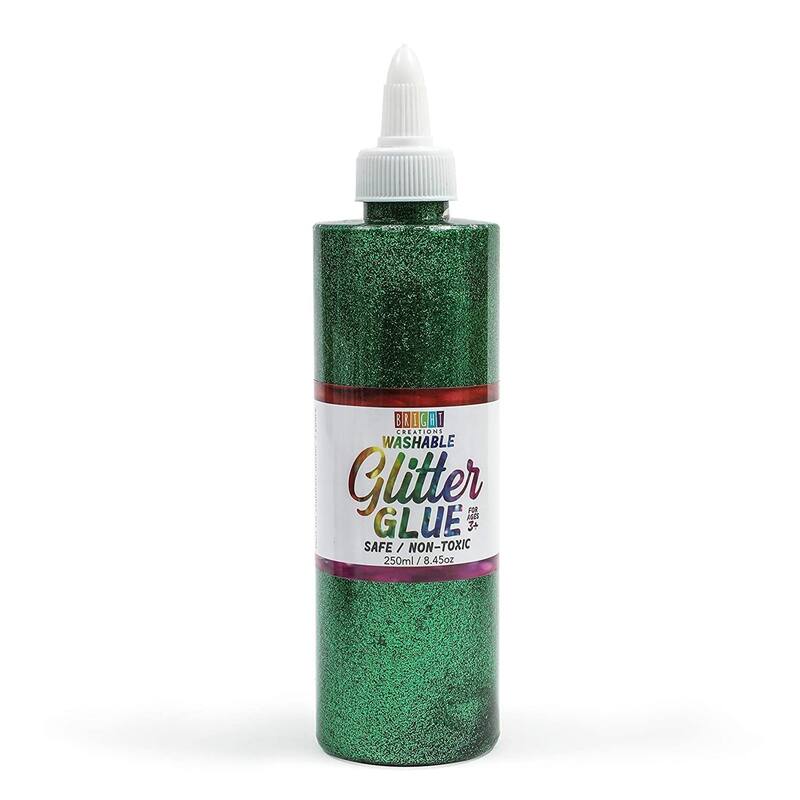 Bright Creations 8 Pack Metallic Art Glue Glitter Bottles - Multicolor for Crafts (8 oz, 16 Caps)