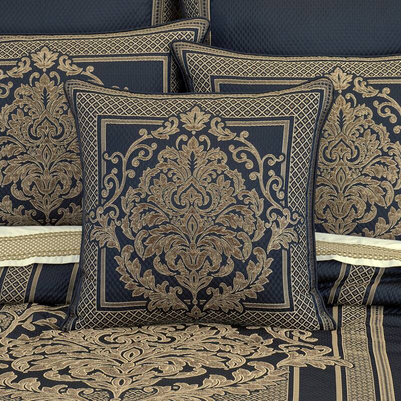 J. Queen New York Excelsior Royal Blue 20" Square Decorative Throw Pillow - Accent - Polyester - Royal Blue