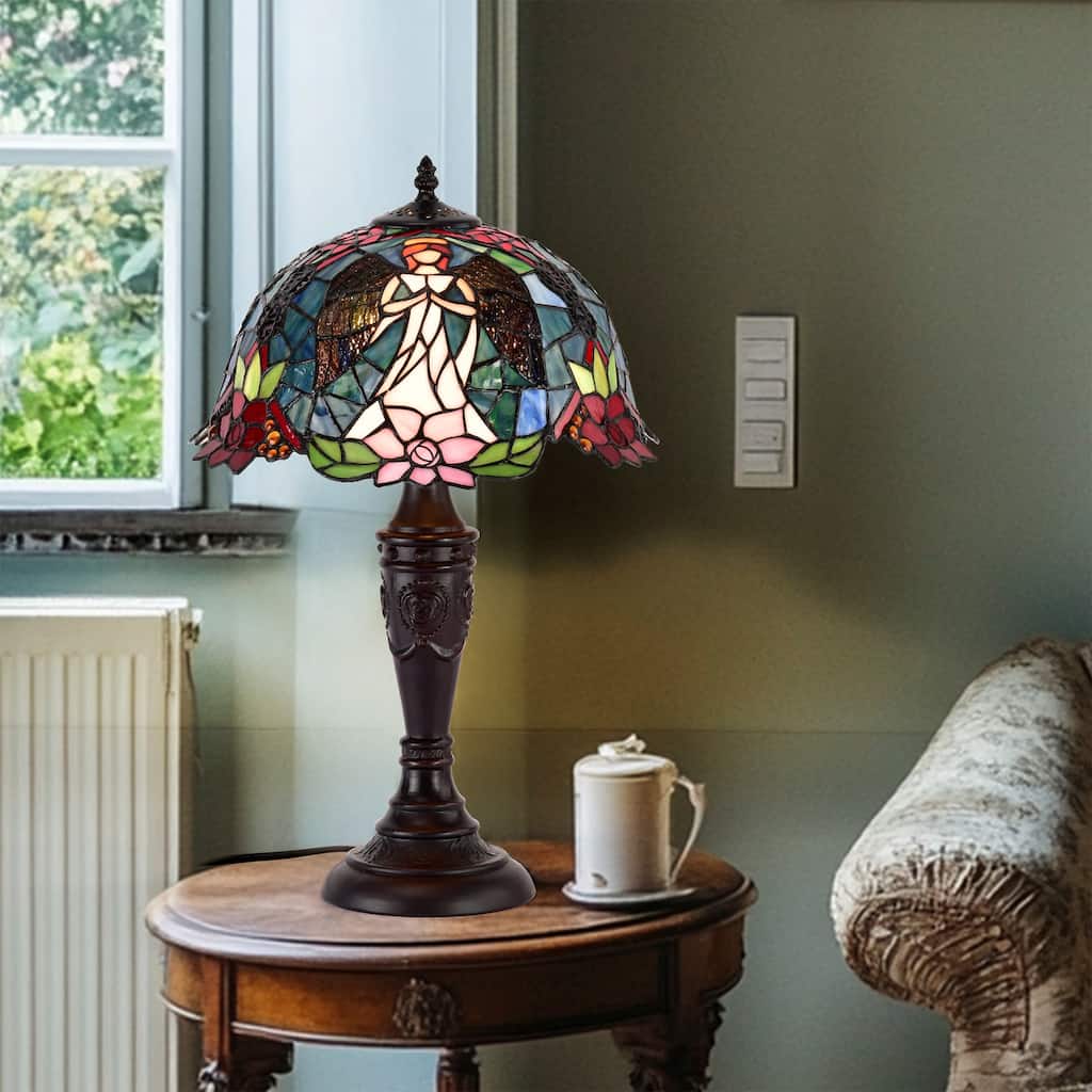 Tiffany-style Angel Table Lamp