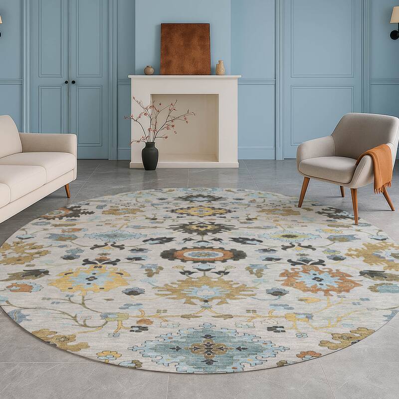 Machine Washable Indoor/ Outdoor Traditional Marci Chantille Rug