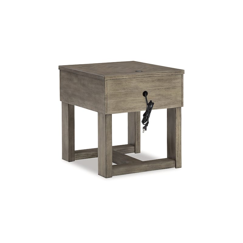 Signature Design by Ashley Loyaska Brown/Gray End Table - 22"W x 24"D x 24"H