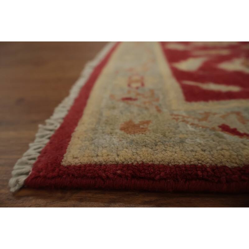 Hand Knotted Oriental 100% Wool Carpet Traditional Floral Red Peshawar Area Rug - 3' 0'' X 2' 2''