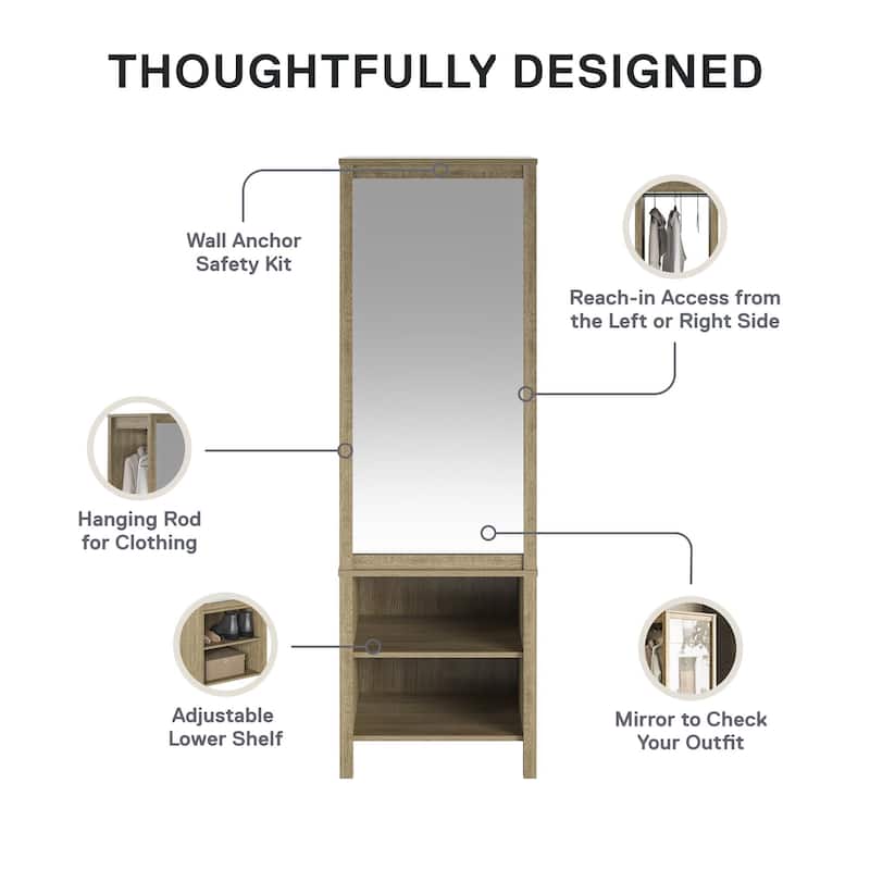 Ameriwood Home Wimberly Wardrobe with Mirror