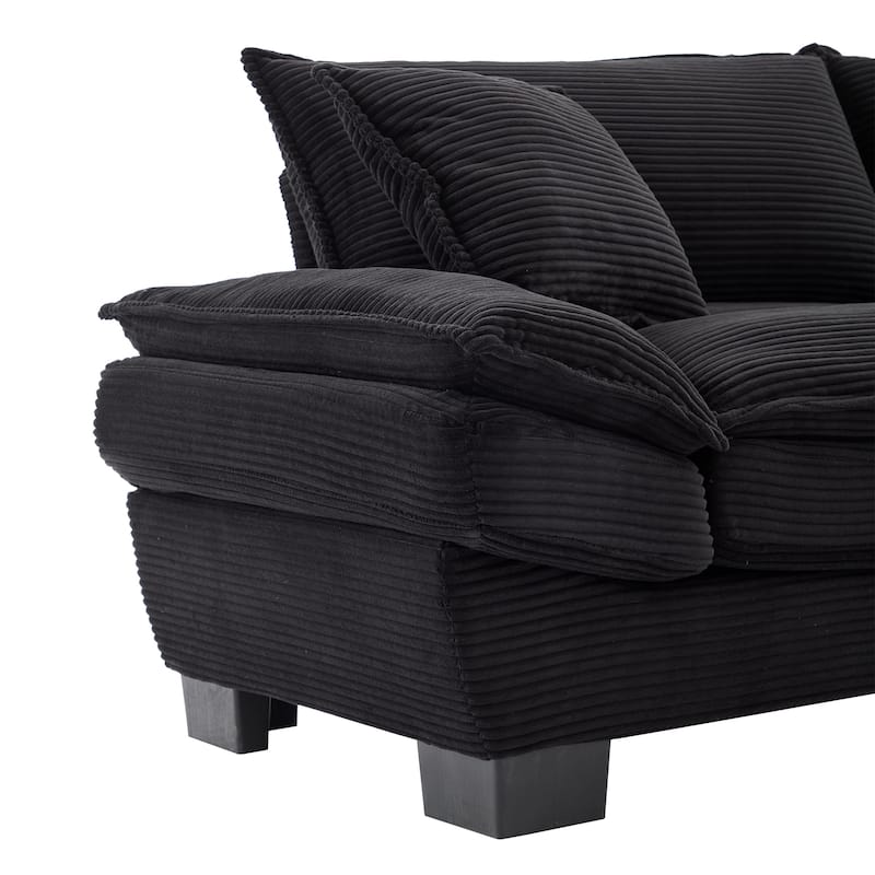 65.5" Upholstered 3-Seater Sofa Couch with Two Pillows and Sturdy Construction