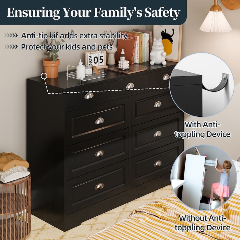 Futzca 9-Drawer Storage Dresser – Tall Entryway Organizer