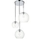 preview thumbnail 1 of 9, Elegant Lighting Baxter 3 Light 21" Wide Multi Light Pendant with Chrome / Clear