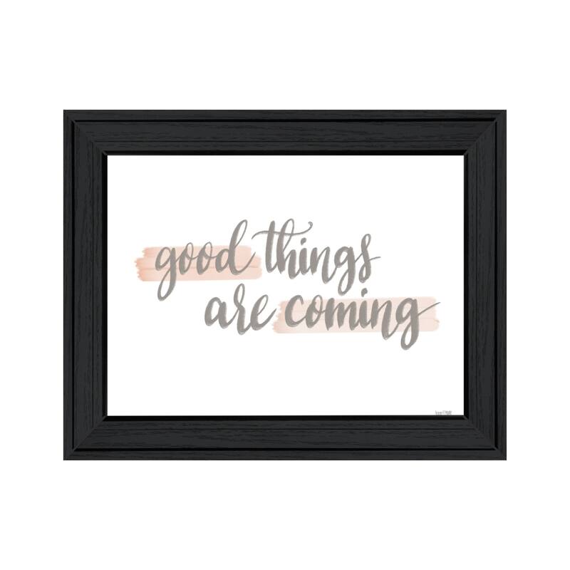 TrendyDecor4U Contemporary "Good Things Are Coming" Framed Print Wall Art - Charcoal