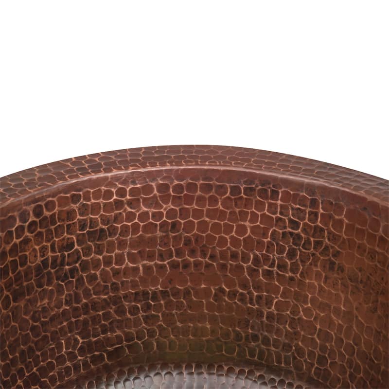 10-in Round Hammered Copper Bar Sink w/ 2-in Drain Opening (BR10DB2)