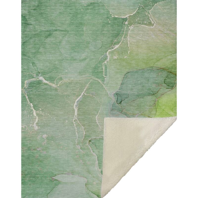 Premium Machine Washable Abstract Contemporary Sherpa Throw Blanket