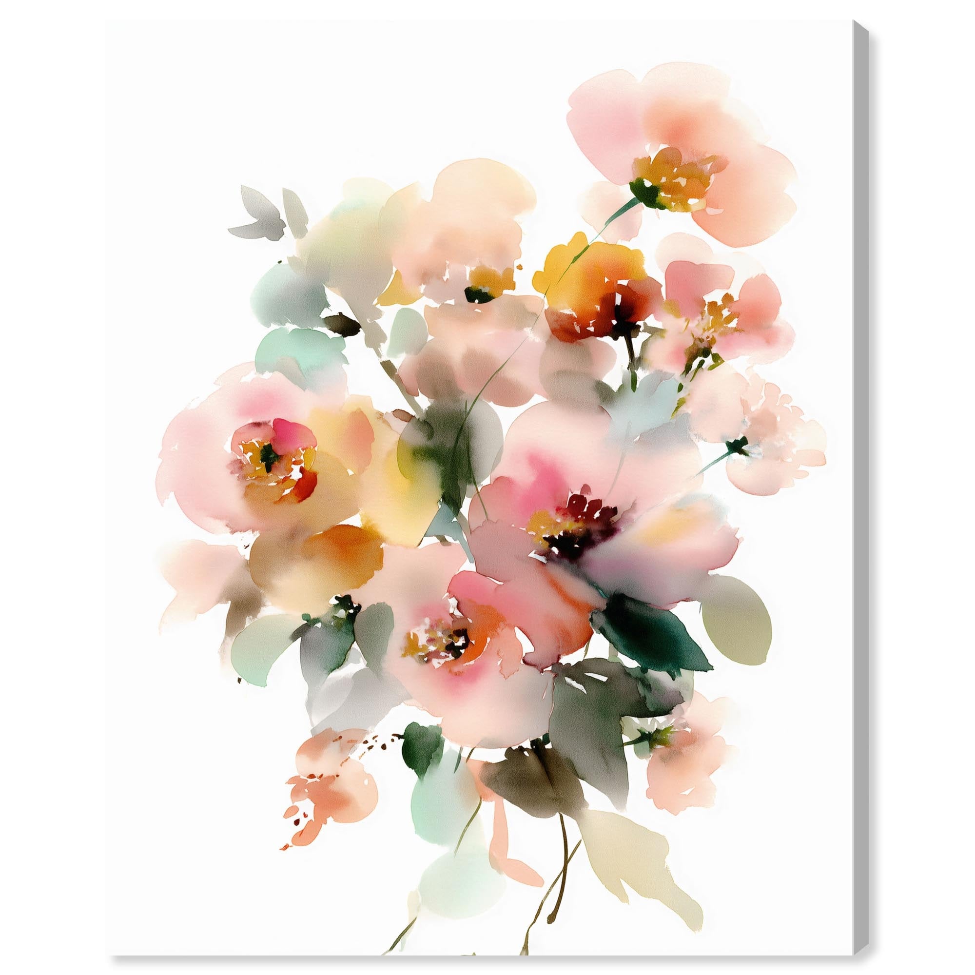 Soft Bloom Cascade I Spring Decor Canvas Print by Art Remedy