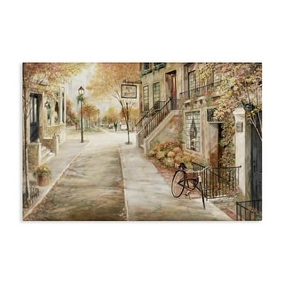 Stupell Bicycle on Town Street Canvas Wall Art Design By Ruane Manning