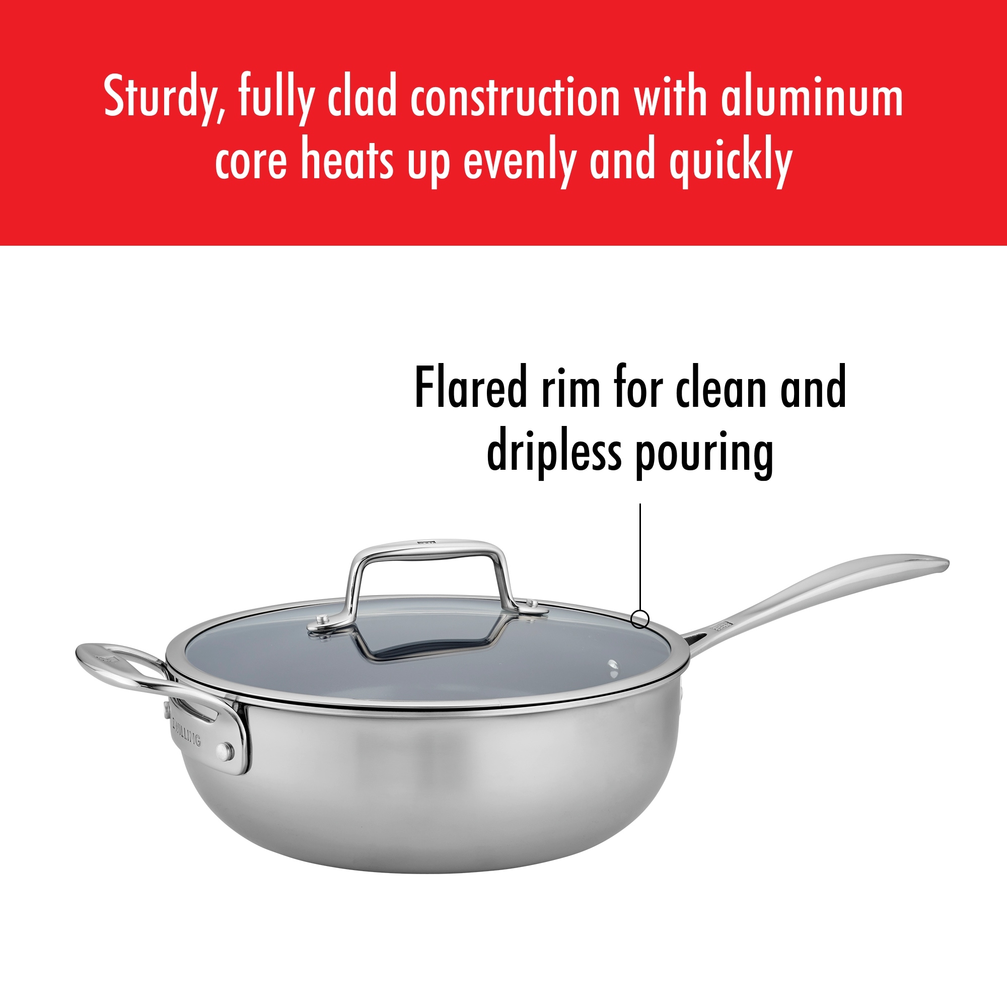 Zwilling Clad CFX 8 Stainless Steel Ceramic Nonstick Fry Pan
