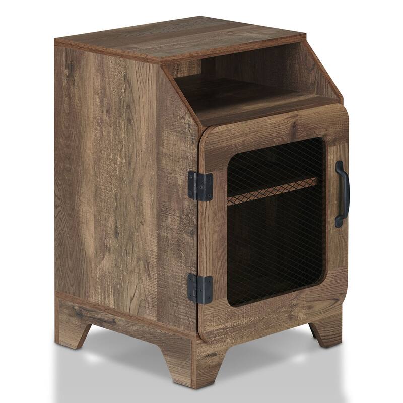 DH BASIC Rustic Oak 16-inch 3-Shelf End Table by Denhour