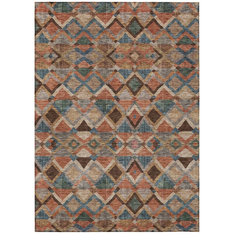 HomeRoots Geometric Transitional Rectangle Outdoor Rug