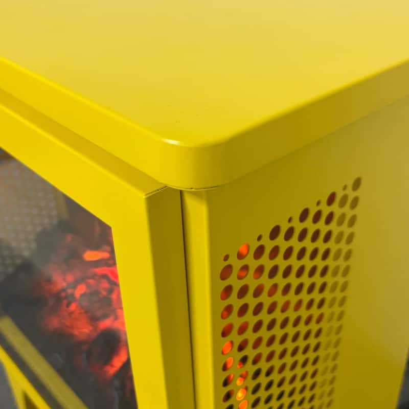 17 inch Freestanding Electric Fireplace Stove heater with 3D Flame effect,Lemon Yellow