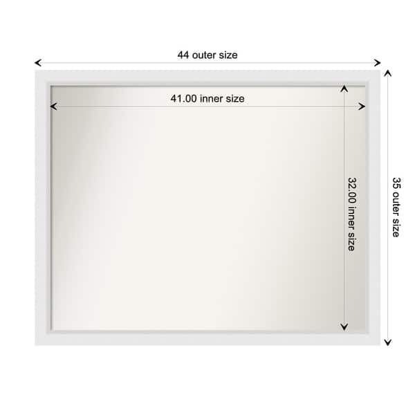 dimension image slide 44 of 93, Wall Mirror Choose Your Custom Size - Extra Large, Blanco White Wood