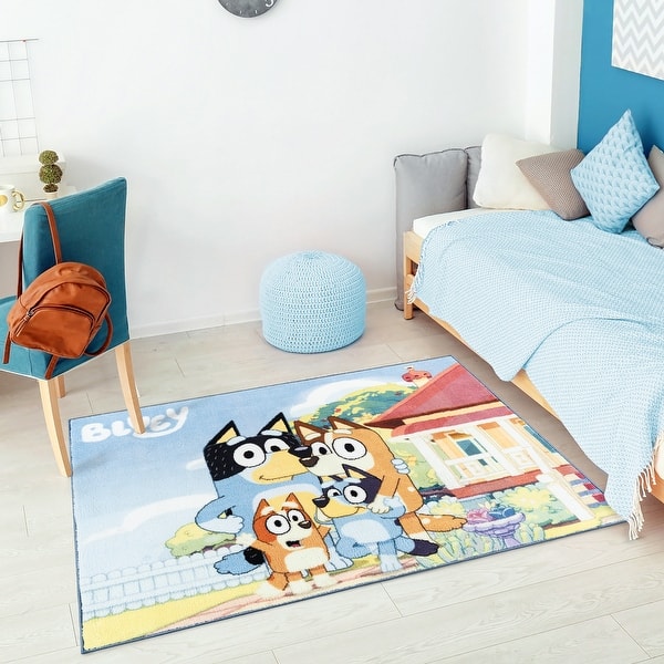 slide 2 of 10, Licensed BBC Bluey Digital Printed Non-Slip Plush Polyester Youth Area Rug 3x5 - 3' 4" x 4' 6"