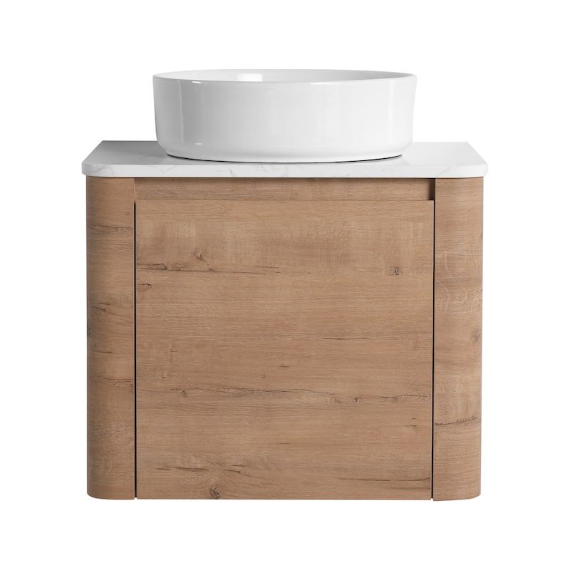 Wall-Mounted Bathroom Vanity With Ceramic Art Sink