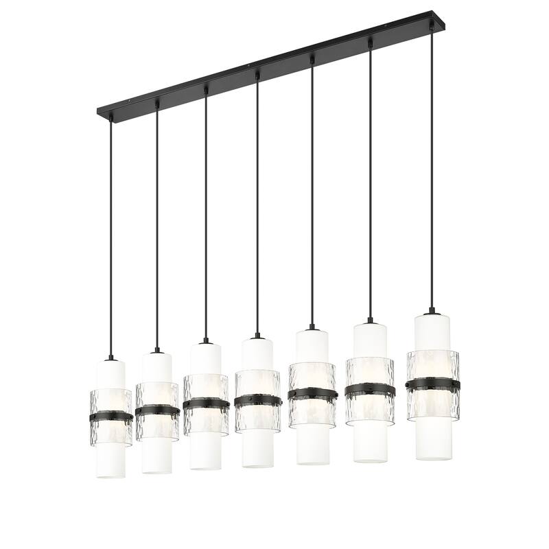 Cayden 7 Light Linear Chandelier in Matte Black - Matte Black