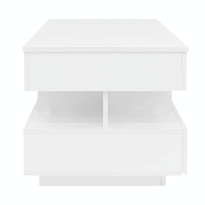 Lift-Top Coffee Table with 2 Drawers, Modern Coffee Table with Adequate Hidden Compartment