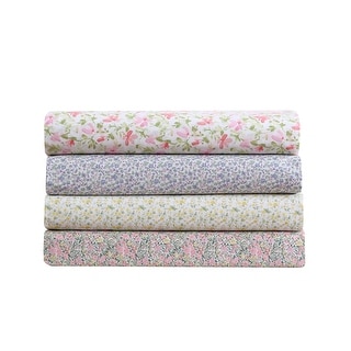 Laura Ashley Soft & Breathable Cotton Percale Deep-Pocket Sheet Set