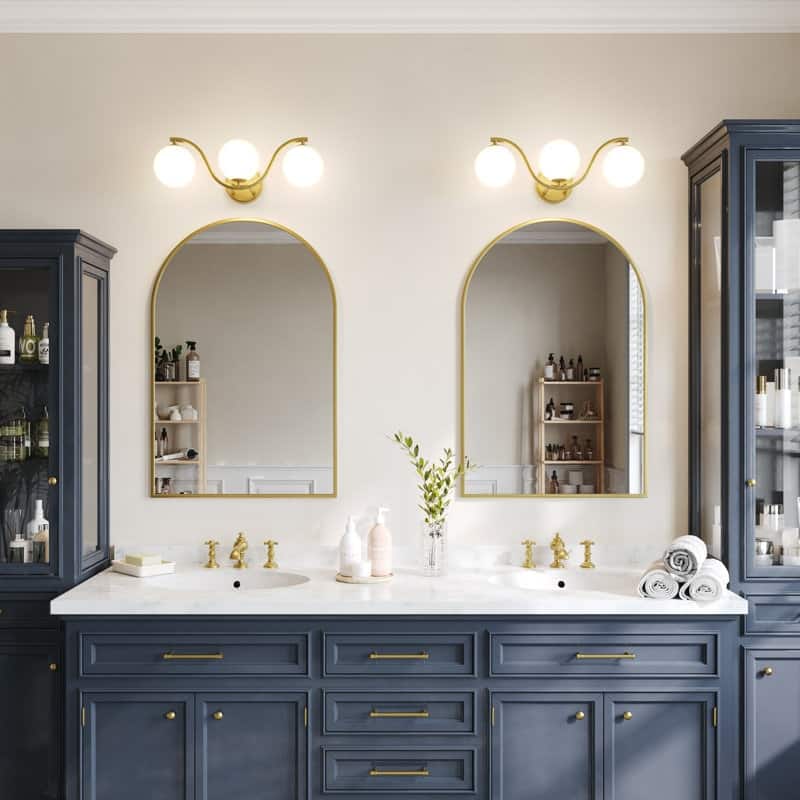 Acroma - 3 - Light Gold Seel Wavy Dimmable Vanity Light