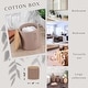preview thumbnail 61 of 63, Sleek Cotton Pad Holder - Polyresin Bathroom Storage Container with Bamboo Lid - 4 L x 4 W x 4.6H