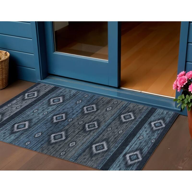 HomeRoots Tribal Transitional Rectangle Outdoor Rug - 3' x 5'