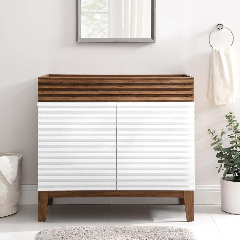 Render 36" Bathroom Vanity Cabinet - White Walnut