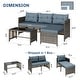 preview thumbnail 15 of 15, 3-Piece Outdoor Wicker Sectional Sofa Set, Patio Furniture with Chaise Lounge & Coffee Table - N/A