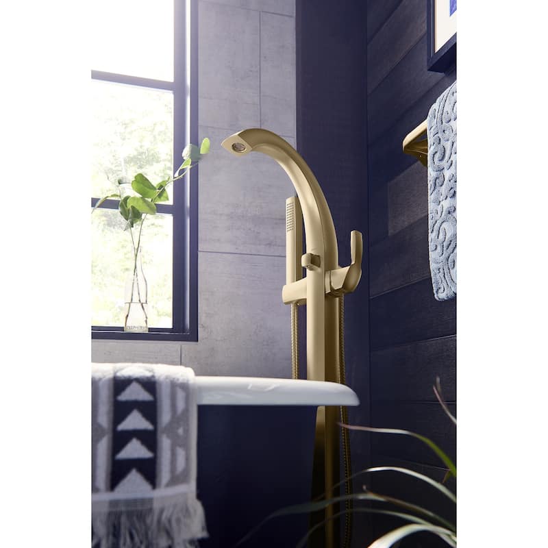 Moen Voss Floor Mounted Tub Filler with Riser and Built-In Diverter -