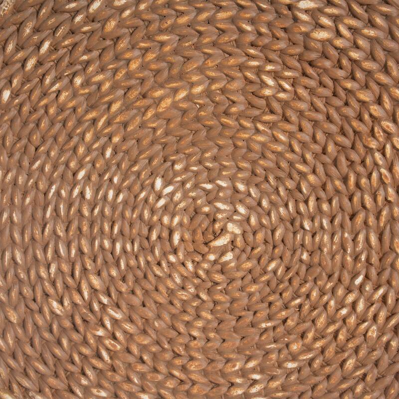 Christopher Knight Home - Elysia Patio Magnesium Oxide Drum Side Table with Durable Straw Weave Texture