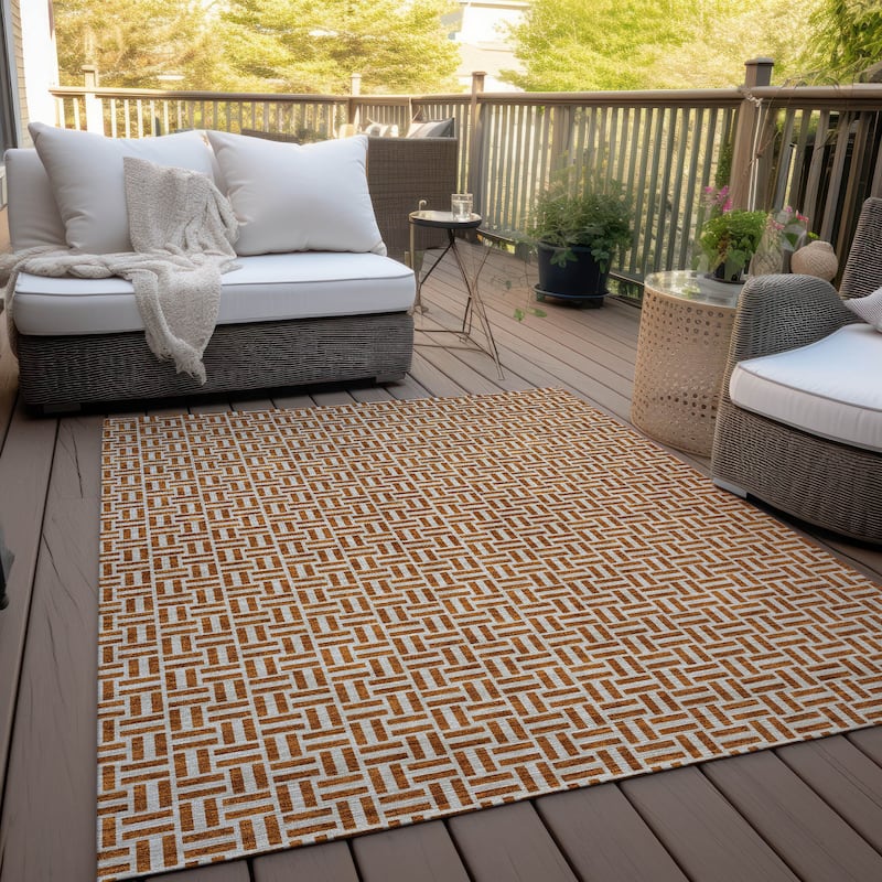 Machine Washable Indoor/ Outdoor Chantille Contemporary Casual Rug