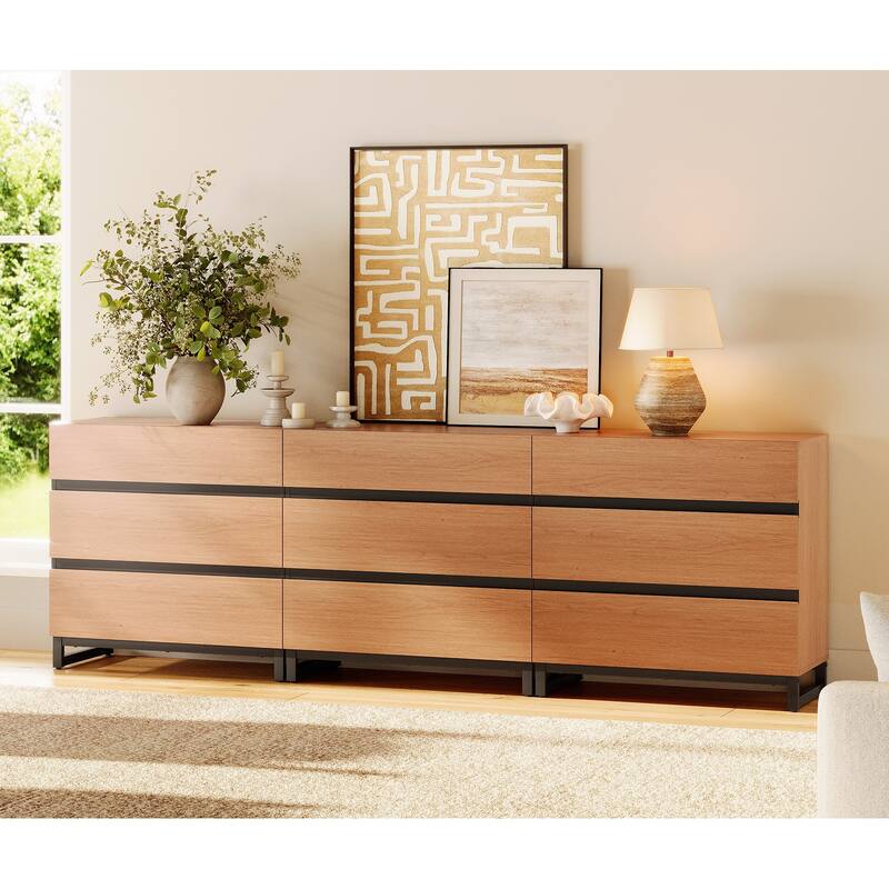 WAMPAT Dresser for Bedroom, Closet Organizers and Storage - MOCHA - 9-drawer