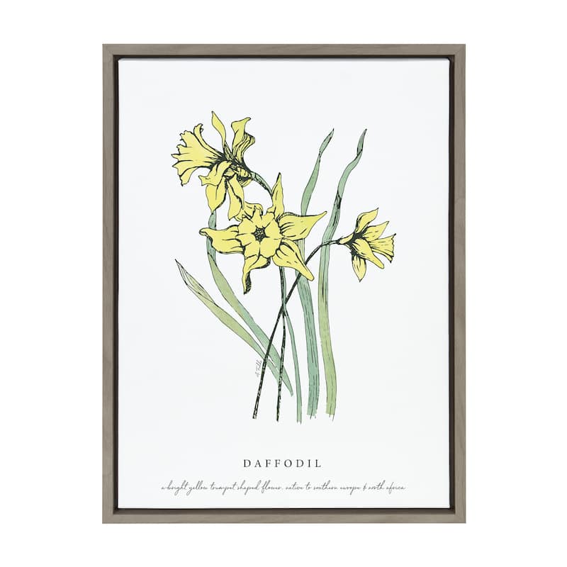 Kate and Laurel Sylvie Spring Daffodil Frame Canvas by Statement Goods