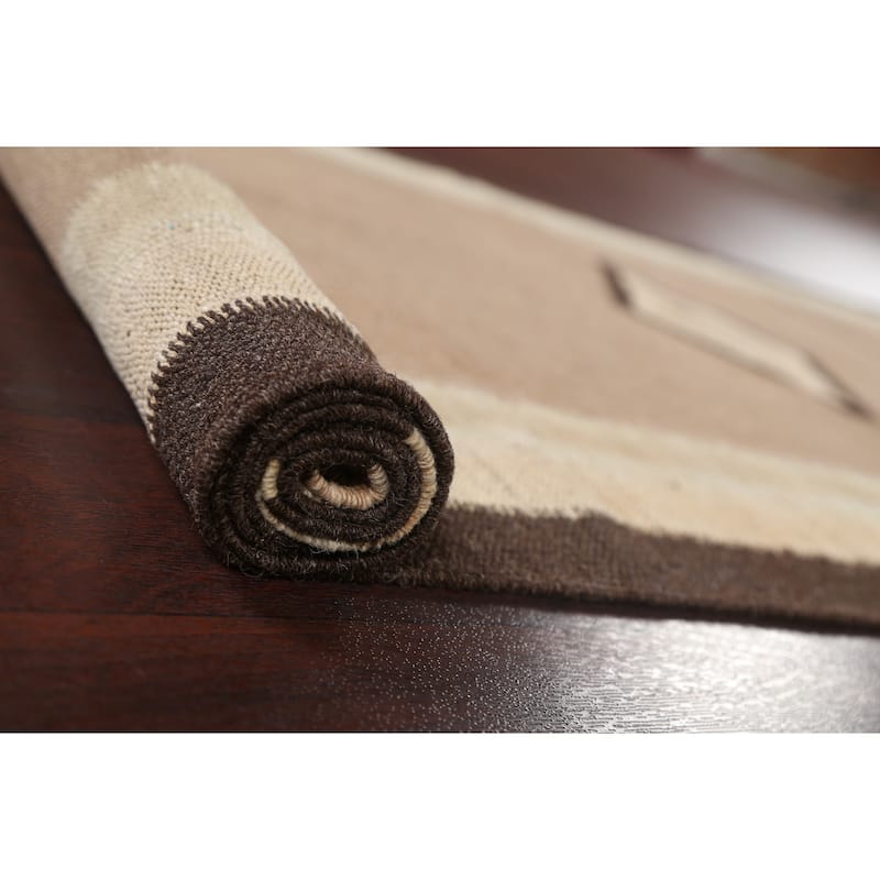 Natural Dye Kilim Oriental Staircase Runner Rug Hand-woven Wool Carpet - 3'5" x 12'8"