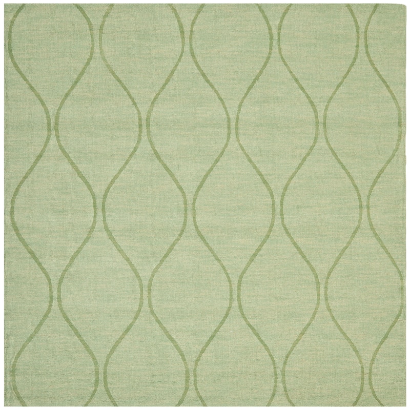 SAFAVIEH Handmade Impressions Borghildur Modern Wool Rug - 6' Square - Green