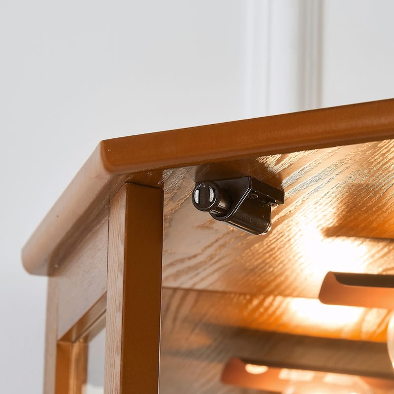 6-Shelf Corner Curio Display Cabinet with Lights, Mirrors, and Adjustable Shelves