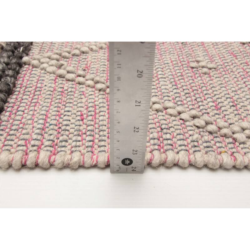 ECARPETGALLERY Braid weave Sienna Pink Wool Rug - 6'0 x 8'10