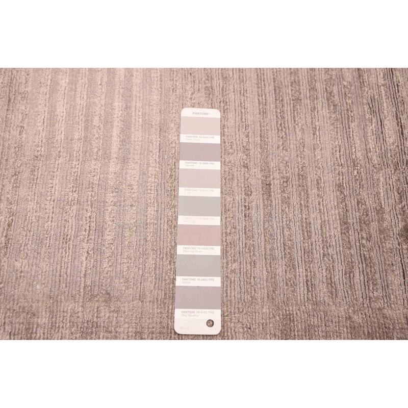 ECARPETGALLERY Hand Loomed Shimmer Grey Viscose Rug - 6'7 x 9'8