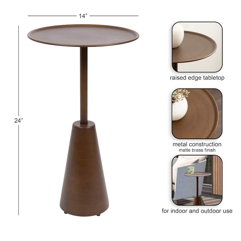 Kate and Laurel Sitara Round Side Table - 14x14x24