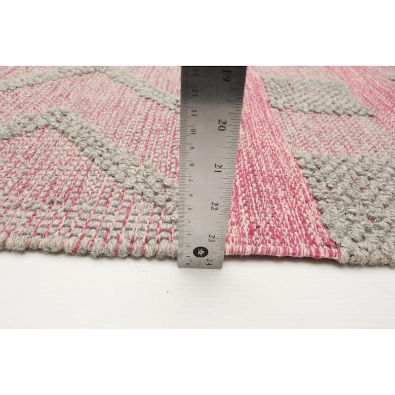 ECARPETGALLERY Braid weave Sienna Pink Wool Rug - 4'10 x 8'2