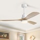 preview thumbnail 26 of 86, Sofucor 48/52 Inch Ceiling Fan with Light, Solid Wood Blades for Living Room, Bedroom,Smart Optional