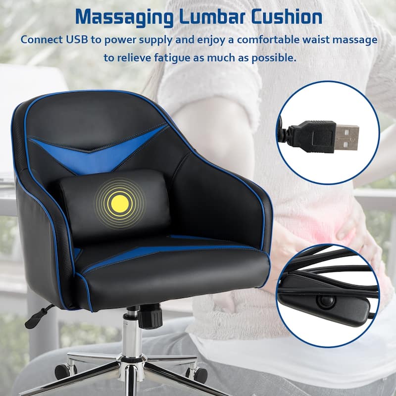 Costway Office Chair Task Desk Swivel Adjustable Height w/ Massage