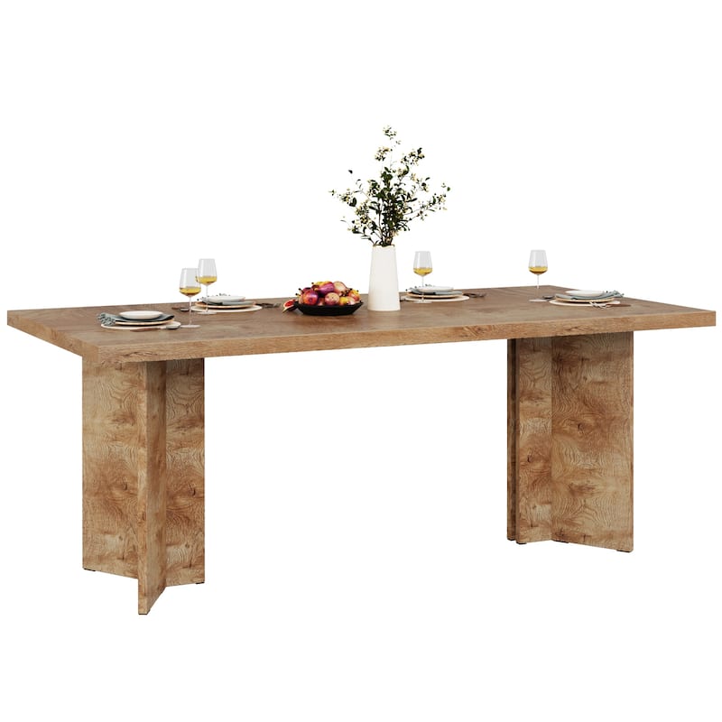 Farmhouse Wood Rectangular Dinner Dining Table for Kitchen Dining Room