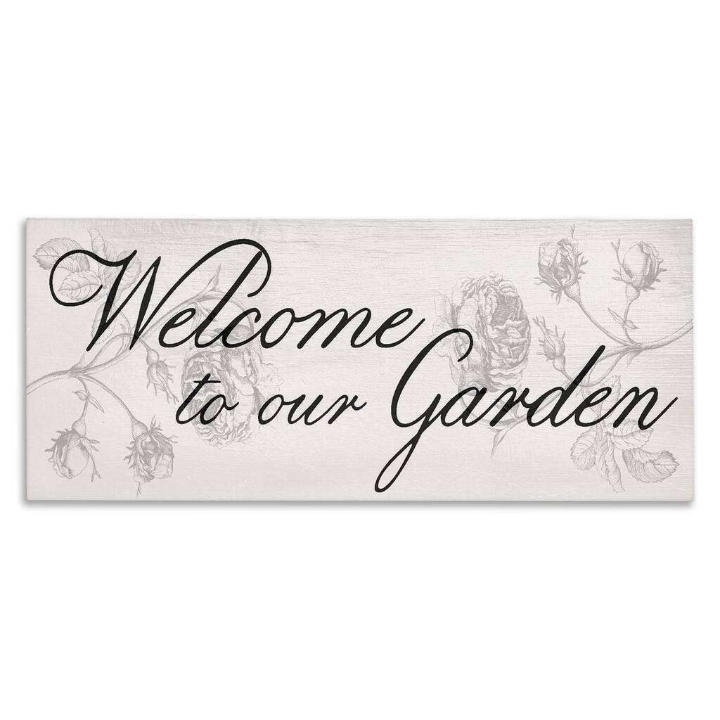 Stupell Vintage Welcome To The Garden Canvas Wall Art Design By Lil' Rue
