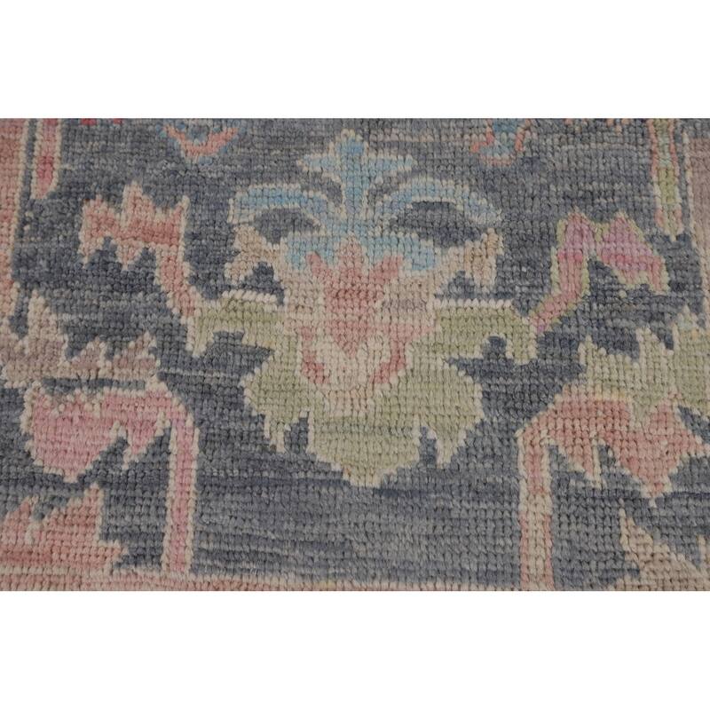 Vegetable Dye Oushak Turkish Runner Rug Handmade Wool Carpet - 2'11"x 8'10"