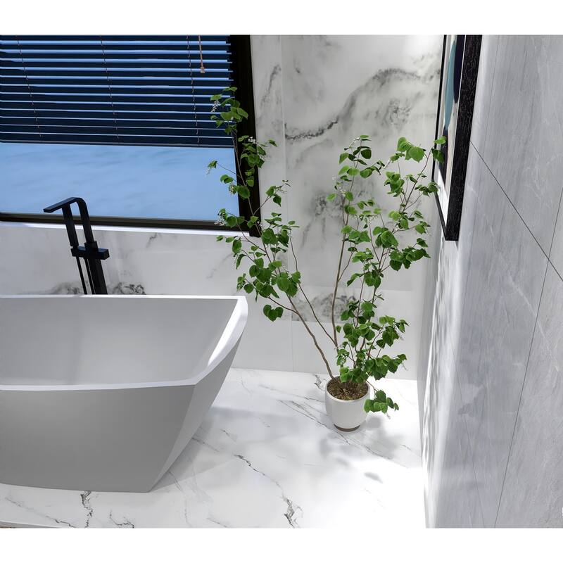 Indigo Home 67 inch Soaking Single Slipper Rectangular Bathtub in Glossy White