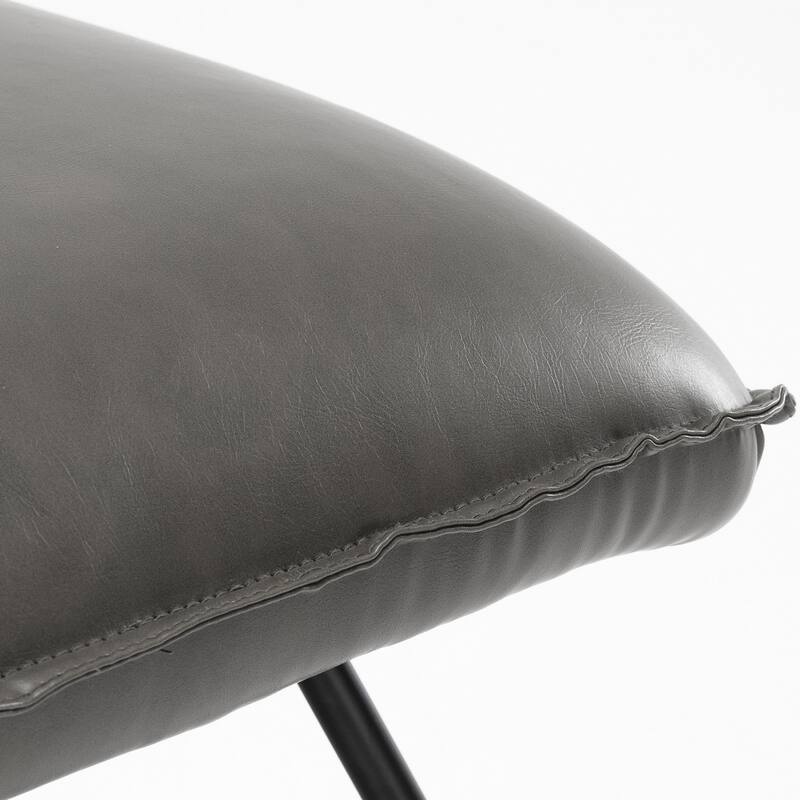 LUE BONA Mid Century Faux Leather Accent Chair With Adjustable Backrest - 31.5'' H X 22.2'' W X 23.6'' D